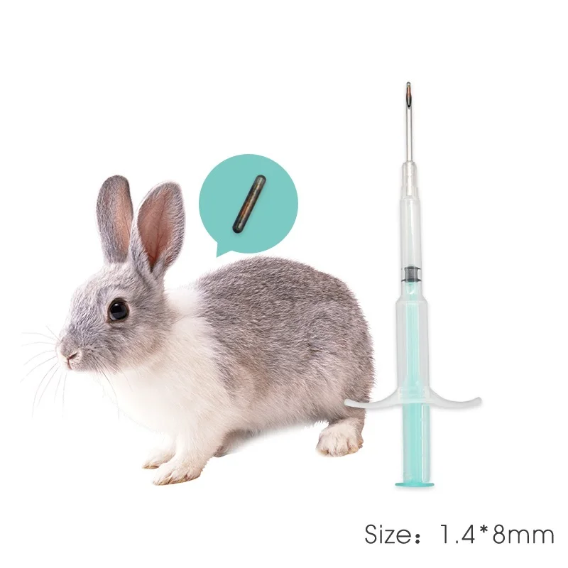 

2022 (20pcs) 1.4*8mm 134.2khz Pet Microchips Disposable Animal chip Fdx-b pig Syringe Pet ID injector syringe needle for dog