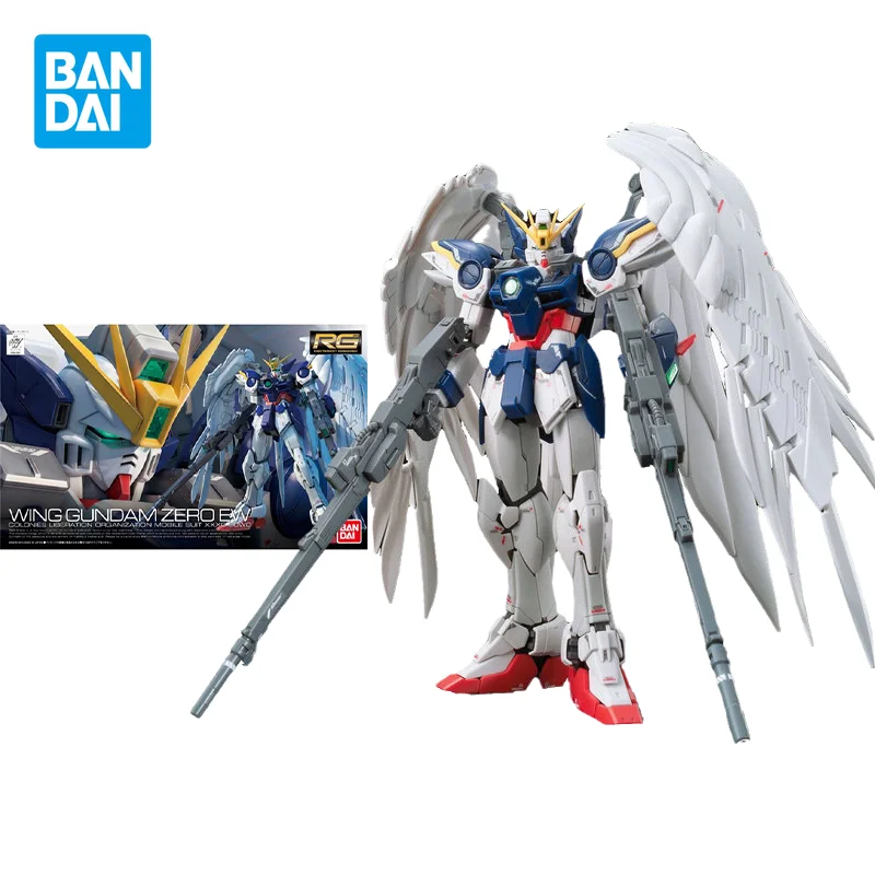 

Bandai Original GUNDAM Anime RG 1/144 WING GUNDAM ZERO EW Action Figure Toys Collectible Model Ornaments Gifts for Children