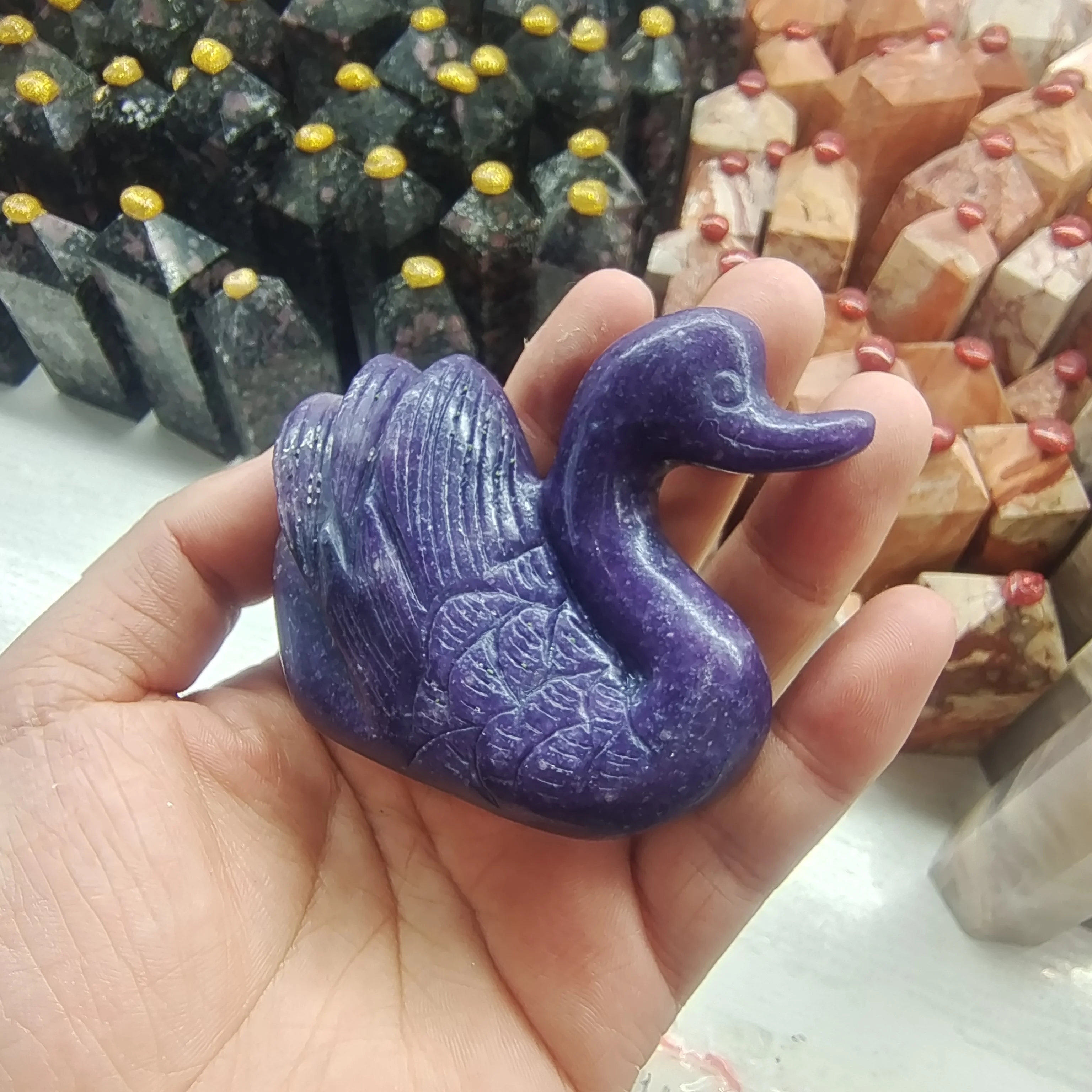 

8-9 мм натуральное фиолетовое облако мать Лебедь кристалл энергия драгоценные камни ручная резка полированные коллекционные предметы комна...