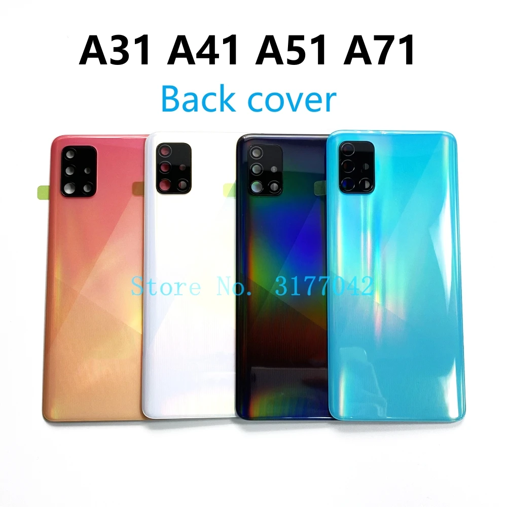 Задняя крышка батарейного отсека для SAMSUNG Galaxy A31 A315 A41 A415 A51 A515 A71 A715, пластиковый чехол с рамкой для объектива камеры