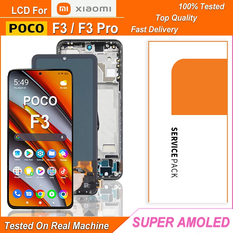 ЖК-дисплей 6,67 дюйма Super AMOLED для Xiaomi Poco F3 M2012K11AG, сенсорный ЖК-экран с дигитайзером в сборе для Xiaomi POCO F3 Pro, ЖК-экран