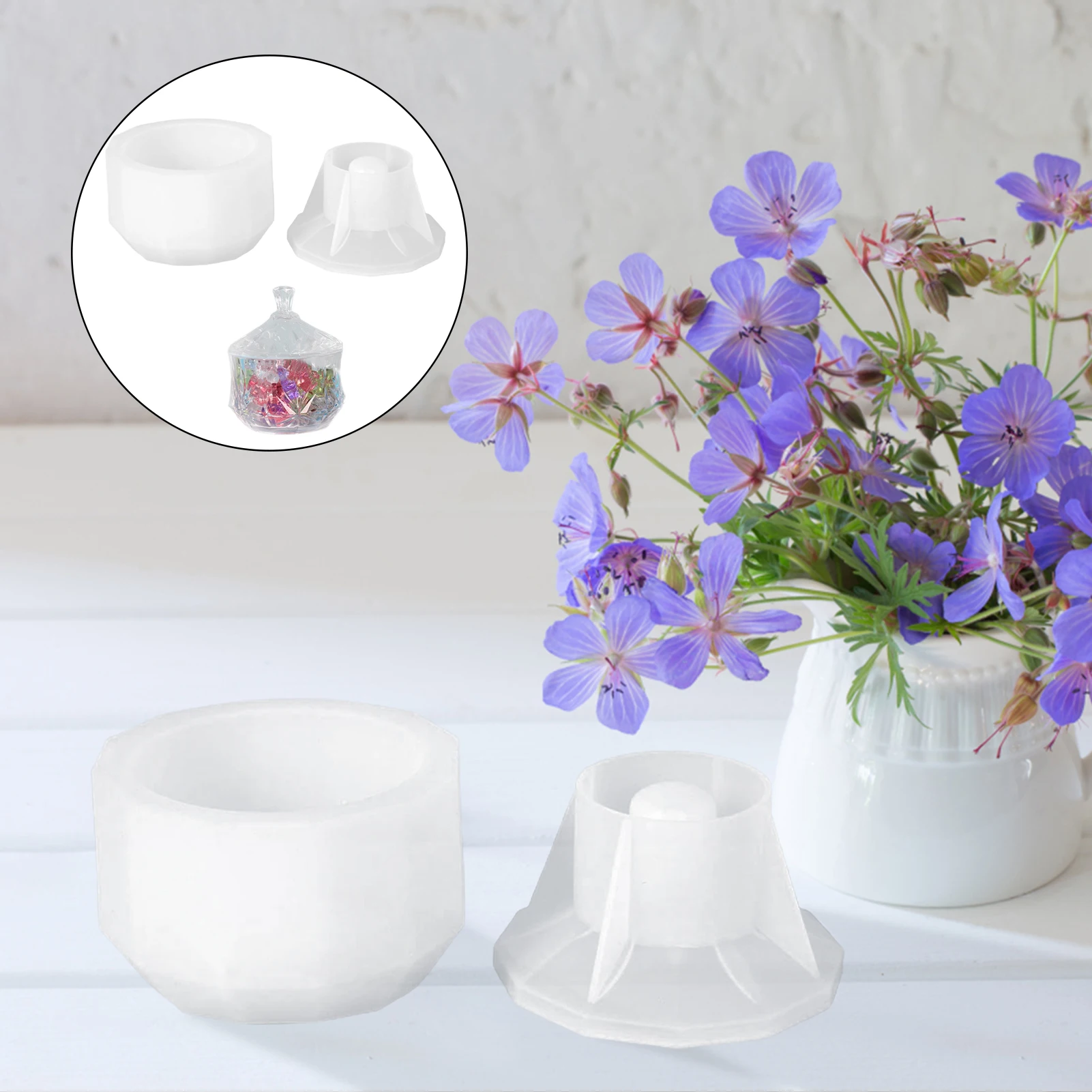 

Silicone Jar Mold Resin Box Mold With LidJewelry Resin Box Mold With Lid Storage Resin Jar Mold Crystal Small Silicone Box Mold