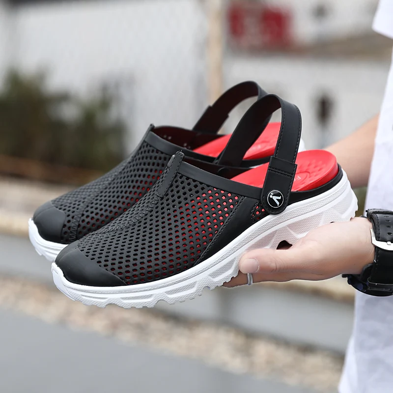 

Men Summer Sandals Men's Beach Sandals Outdoor Casual Clogs Man Garden Clog Thick Platform Slippers Male Non-slip Flip Flop