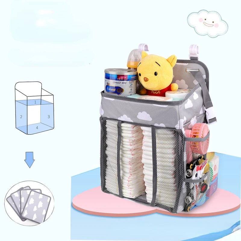 

Hanging Storage Stroller Organizer with Large Space for Baby Stuff Bedroom Home Dorm Bedside Bed Accessories Babies