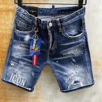 summer 2022 new dsquared2 fashion mens washed worn ripped painted motorcycle jeans 9136