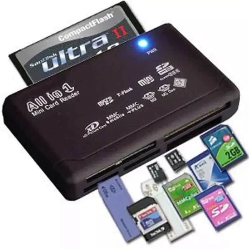 cf카드리더기 미니 메모리 카드 리더, 올인원 카드 리더, USB 2.0 480Mbps 카드 리더, TF MS M2 XD CF ...