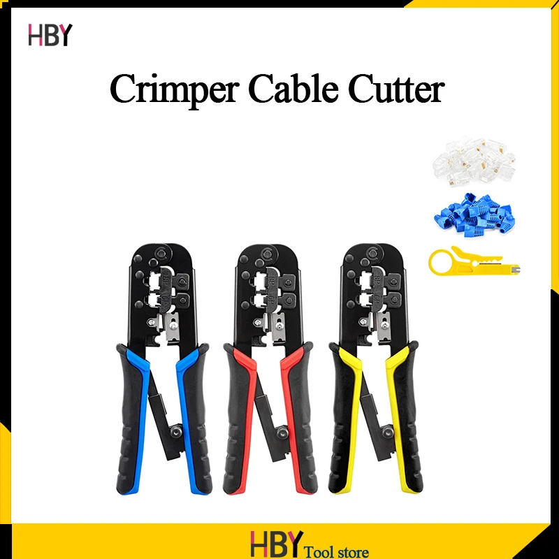 

Плоскогубцы для зачистки RJ45, многофункциональные Обжимные Щипцы с храповым механизмом и хрустальной головкой