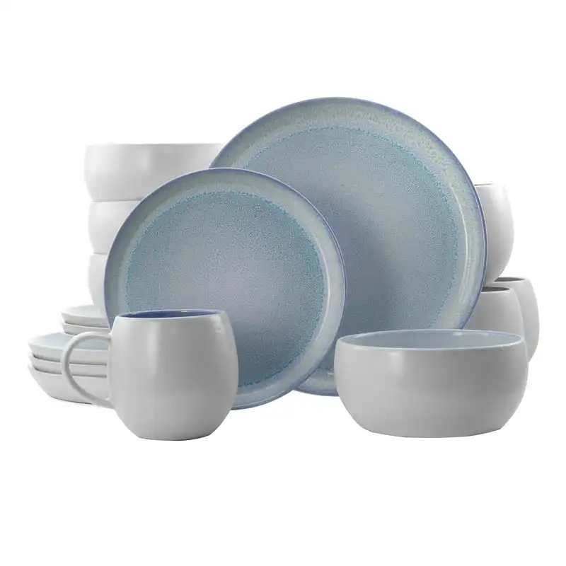 

16 Pieces Stoneware Dinnerware Set in Blue