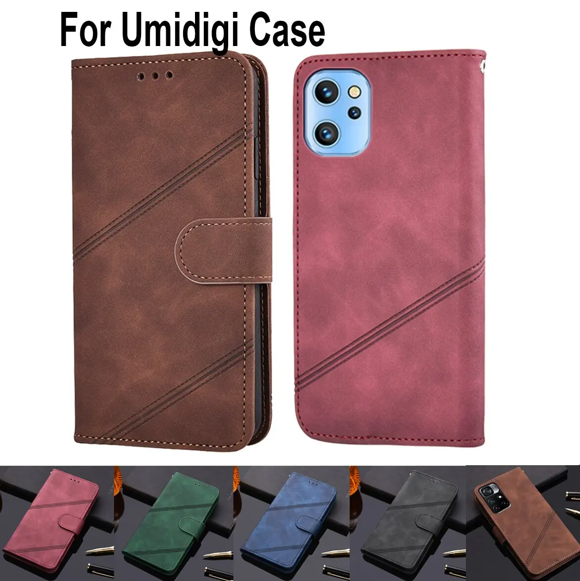 Роскошный чехол-подставка для Umidigi A13 Z2 S5 A7 A9 Bison Pro 2021 A7S A11 Max A11s Power 5 кожаный