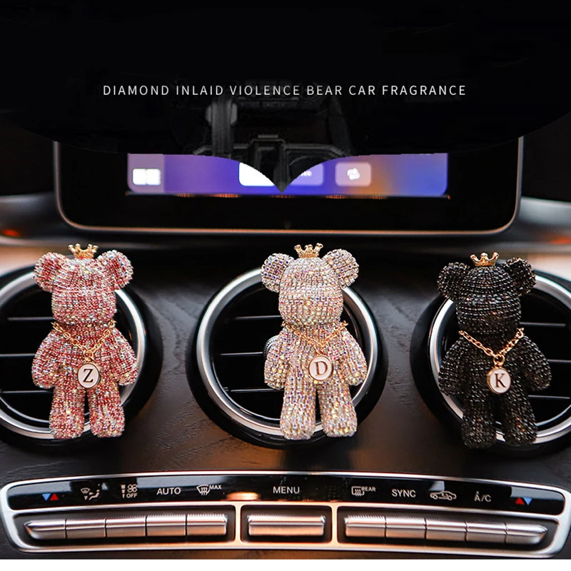 

Auto Aromatherapy Air Outlet Tuyere Perfume Air Fresher Car Decoration Ornaments Air Conditioning Solid Ointment Violent Bear