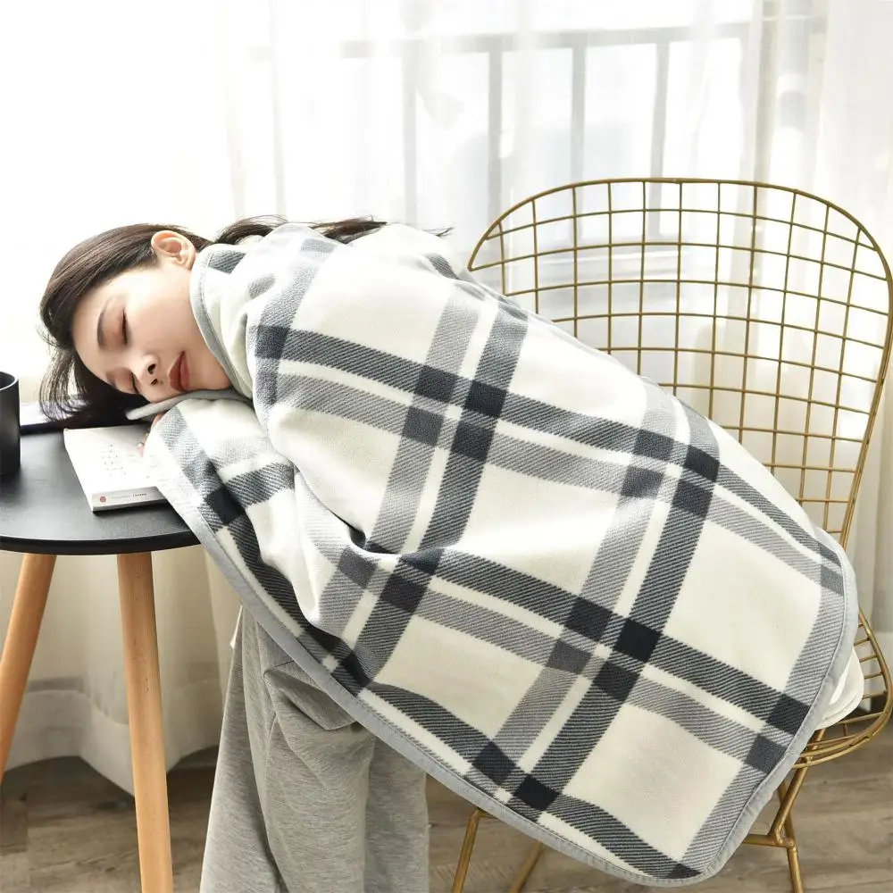 

Keep Warm Wool Blanket Multi-purpose Women Plaid Shawl Blanket Office Home School Afternoon Nap Lady Wrap Blanket Winter