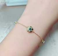 meibapj real natural sapphire gemstone flower thin bracelet 925 sterling silver blue stone bangle for women fine wedding jewelry