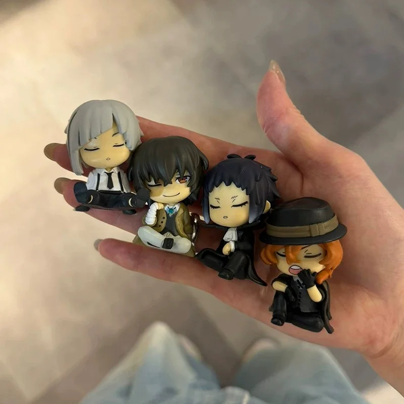 Фото Оригинальные игрушки TOMY Gashapon Bungo Stray Dogs Osamu Dazai, 4 шт., для детей, коллекционные модели, украшения, подарок №4