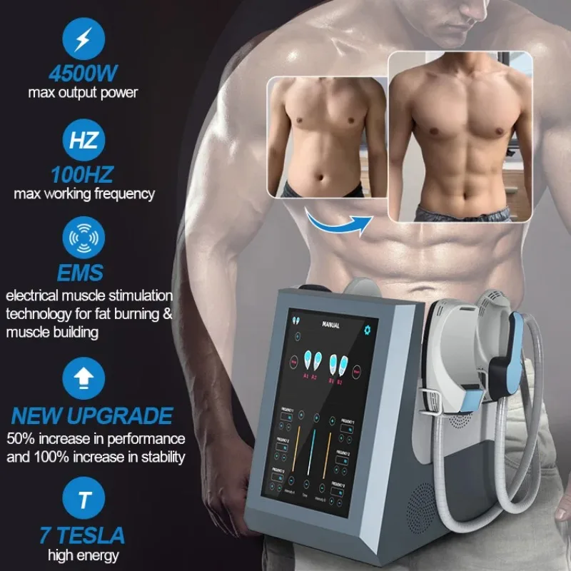 Фото 2026 Новинка! 4 ручки с RF EMS PRO Super Therapy 4500 Вт, высокая интенсивность тела, коррекция фигуры, косметическая машина для наращивания мышц №1