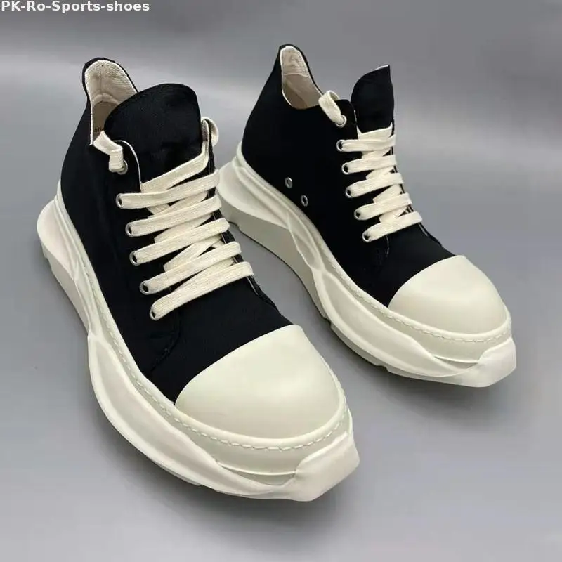 

PK-Ro Owens Spring/Summer 2023 Versatile Platform Canvas High-top Double-decker Women's Sneakers Men's Vulcanized Casual Shoes