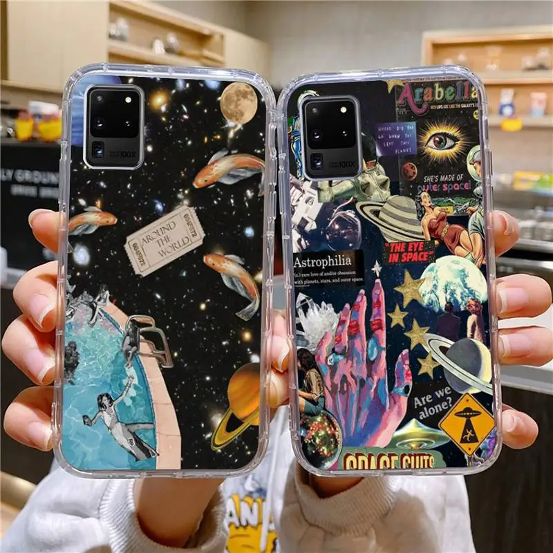 

Universe Space Styles Phone Case For Samsung Galaxy S10 S10e A70 Edge S22 S23 Plus Ultra Note10 Transparent Cove