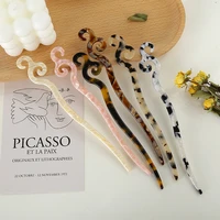 cellulose acetate chopstick plate hair pin chinese style hair sticks for women hair fork hair accessories headwear