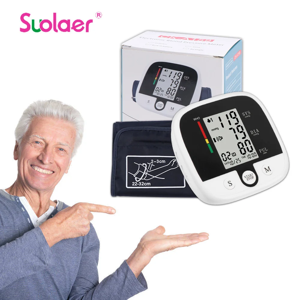 

Electric Upper Arm Blood Pressure Monitor Digital Rate Monitor BP Meter Tonometer Sphygmomanometer Tensiometro Heart Health Care