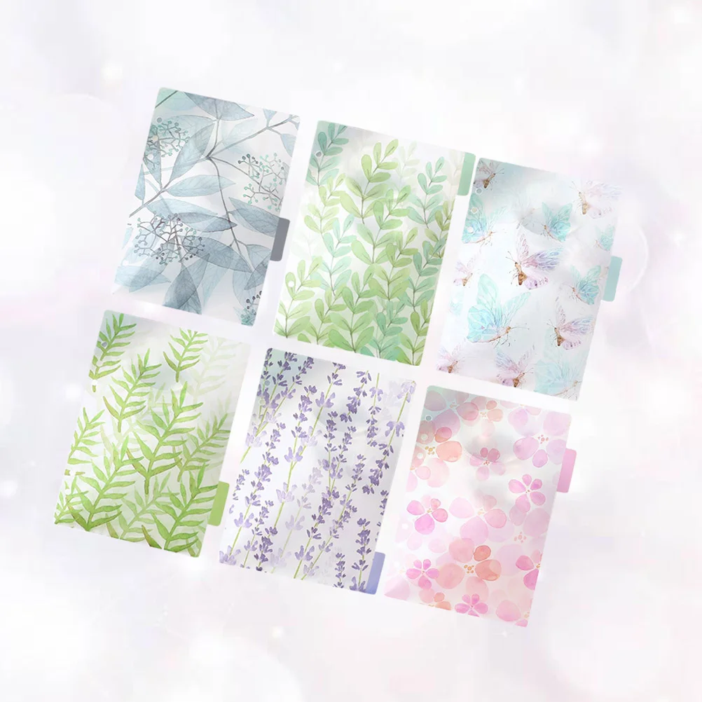 

6 Pcs Insertable Dividers Colored Labels Plastic Envelope Binder Page Refill Indexes