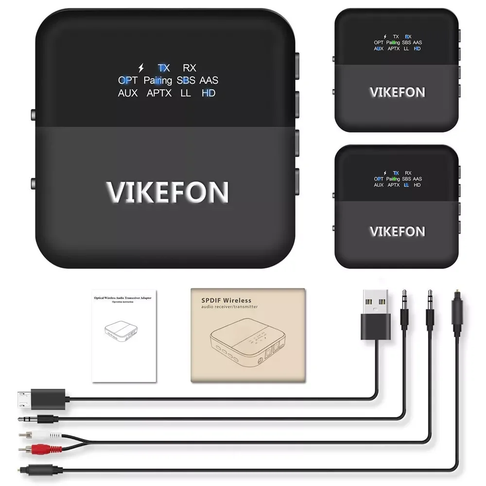 

5.0 Transmitter Receiver Wireless Audio aptX HD Low Latency 3.5mm Jack/Spdif Adapter Receptor for TV Headphones Car PC