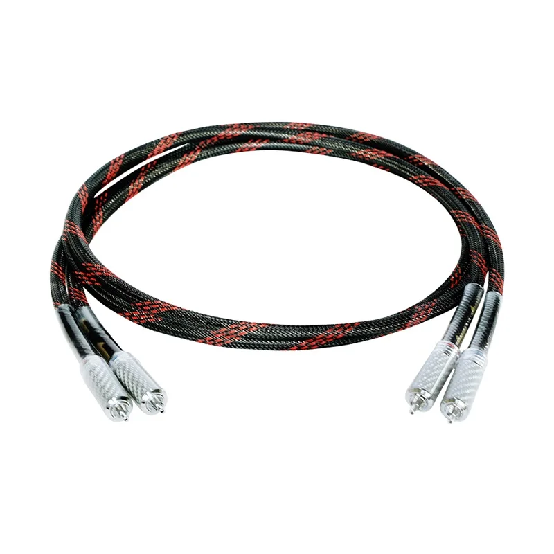 

AVplay AV-0702 Audiophile High Quality Top Class Copper Planted Sliver Core RCA Cable Line Wire Carbon Fiber 1.0mm² Enough Good