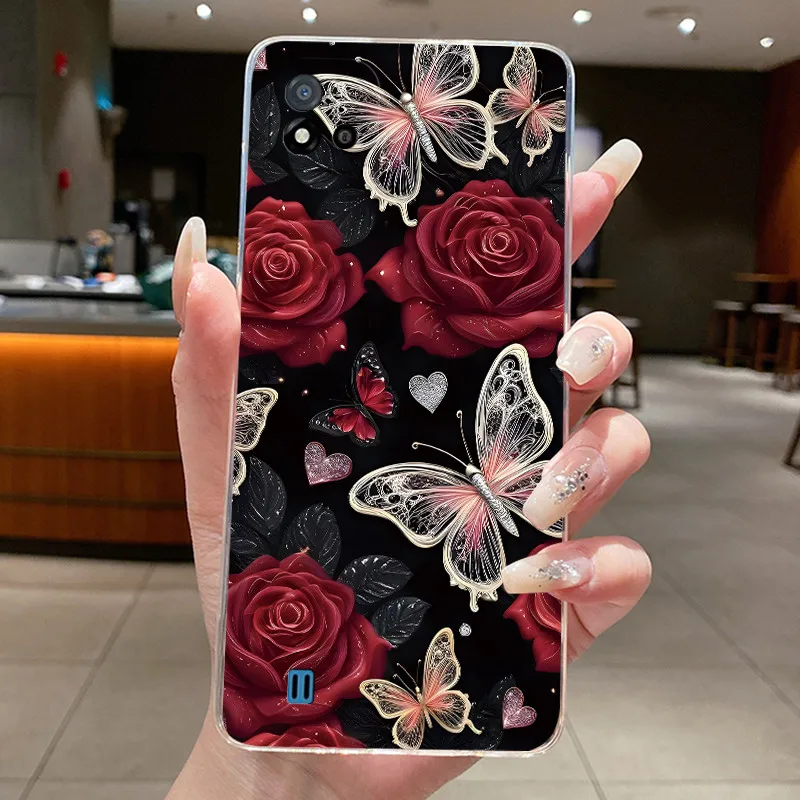 Для Realme C11 (2021) RMX3231Realme C11 2020 RMX 215, прозрачный роскошный модный мягкий силиконовый чехол для телефона с цветами-бабочками (art.: 3920d493cd486) - 3920d493cd486