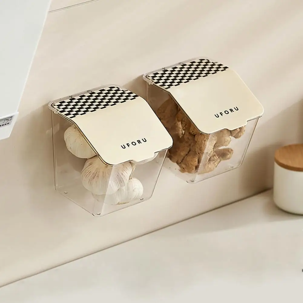 

Durable Punch Free Ginger Storage Box with Cover Storage Basket Onion Ginger Garlic Storage Container Item Storage