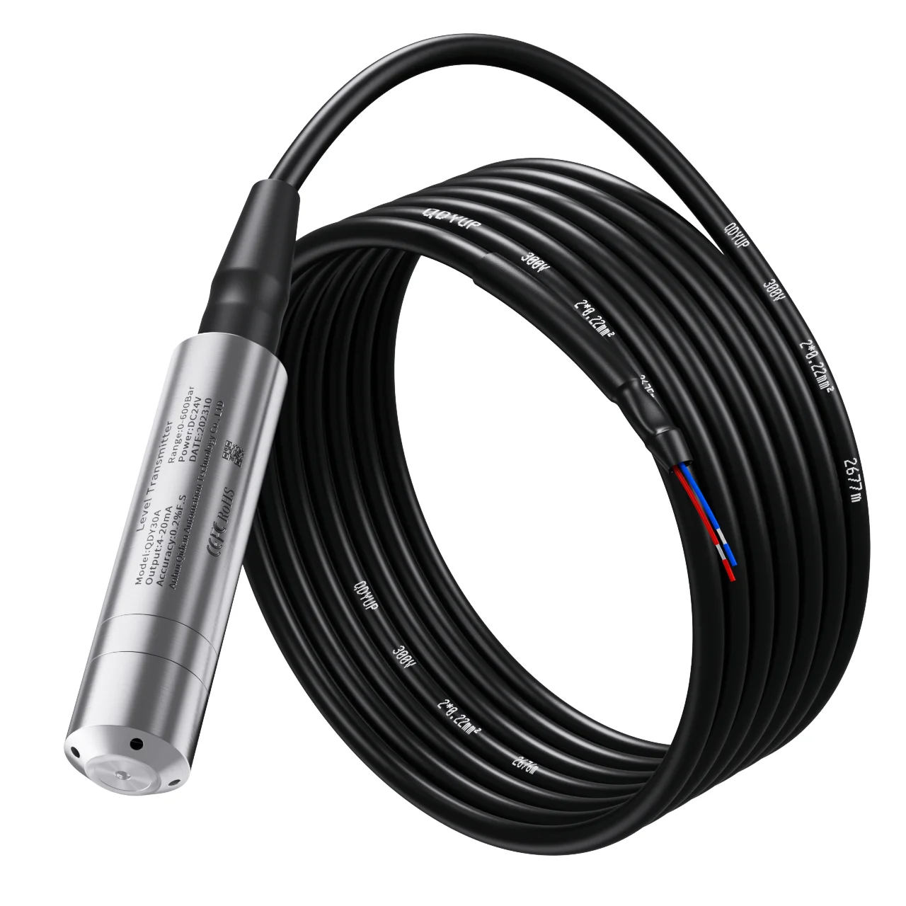 Погружной датчик уровня жидкости QDY30A 4-20 мА 0-10 В RS485