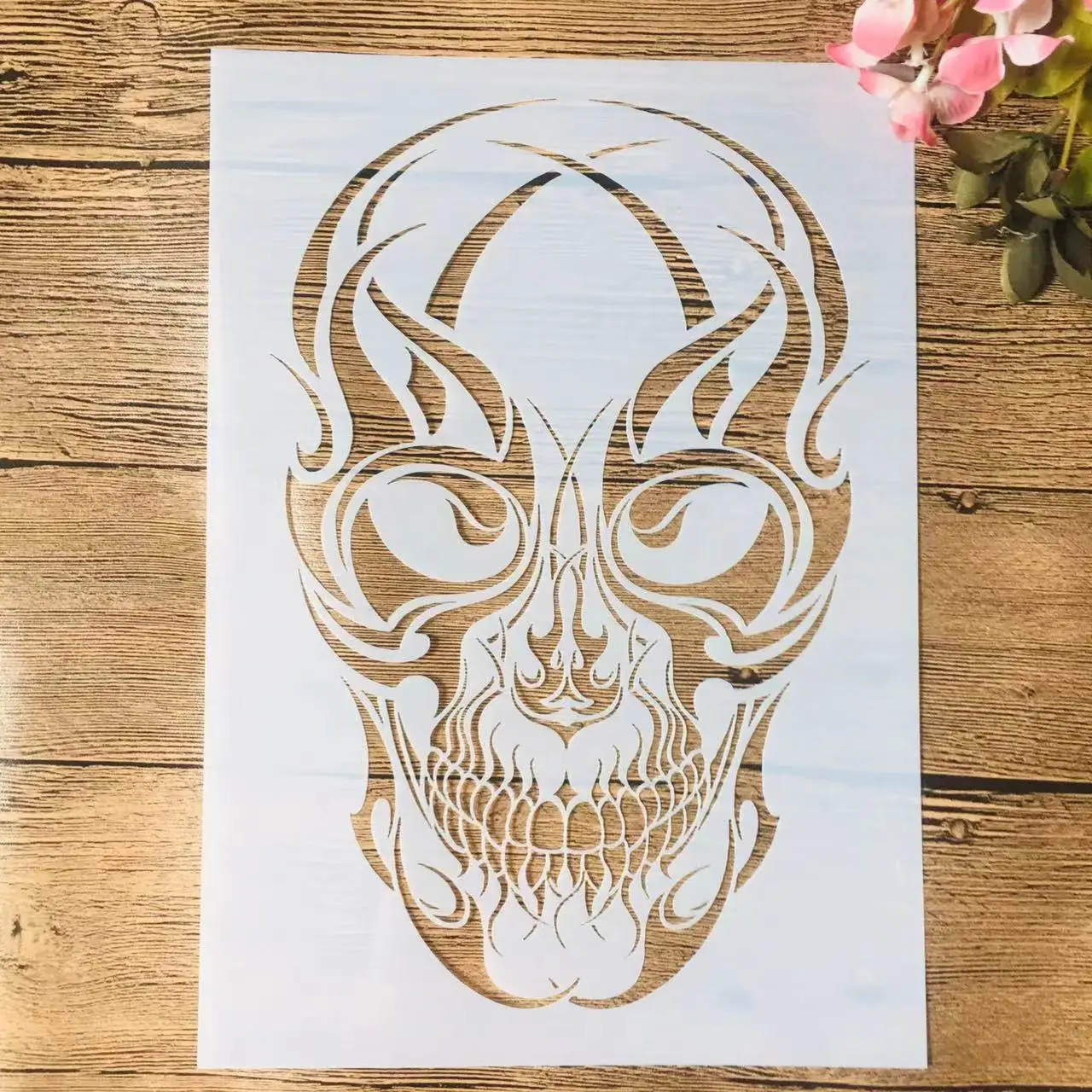 

A4 29cm Skull Skeleton DIY Layering Stencils Wall Painting Scrapbook Coloring Embossing Album Decorative Template