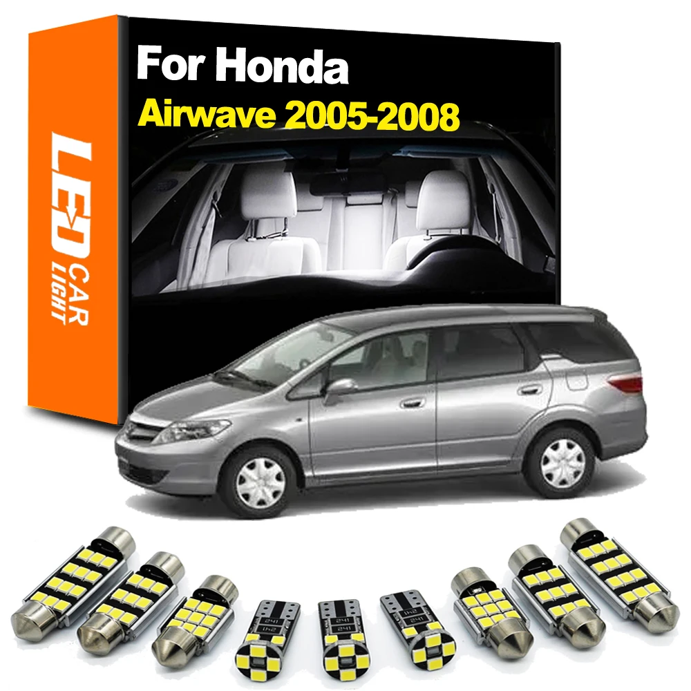 

Zoomsee 9Pcs Bulb For Honda Airwave 2005 2006 2007 2008 Car Interior LED Dome Reading Trunk Canbus Vehicle Indoor Light Kit