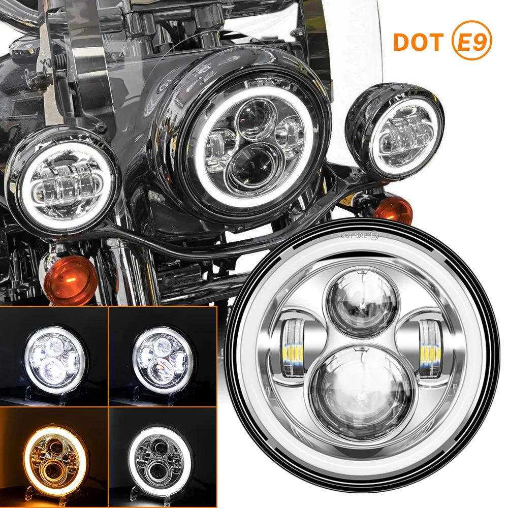 7-дюймовый накладной фонарь для Harley Touring Ultra Classic Electra Street Glide Road King Yamaha