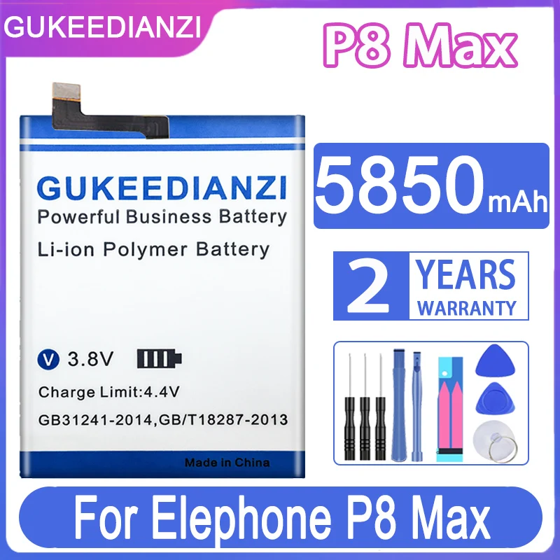

Запасная батарея GUKEEDIANZI P8Max 5850 мАч для Elephone P8 Max мобильный телефон Batteria + Бесплатные инструменты
