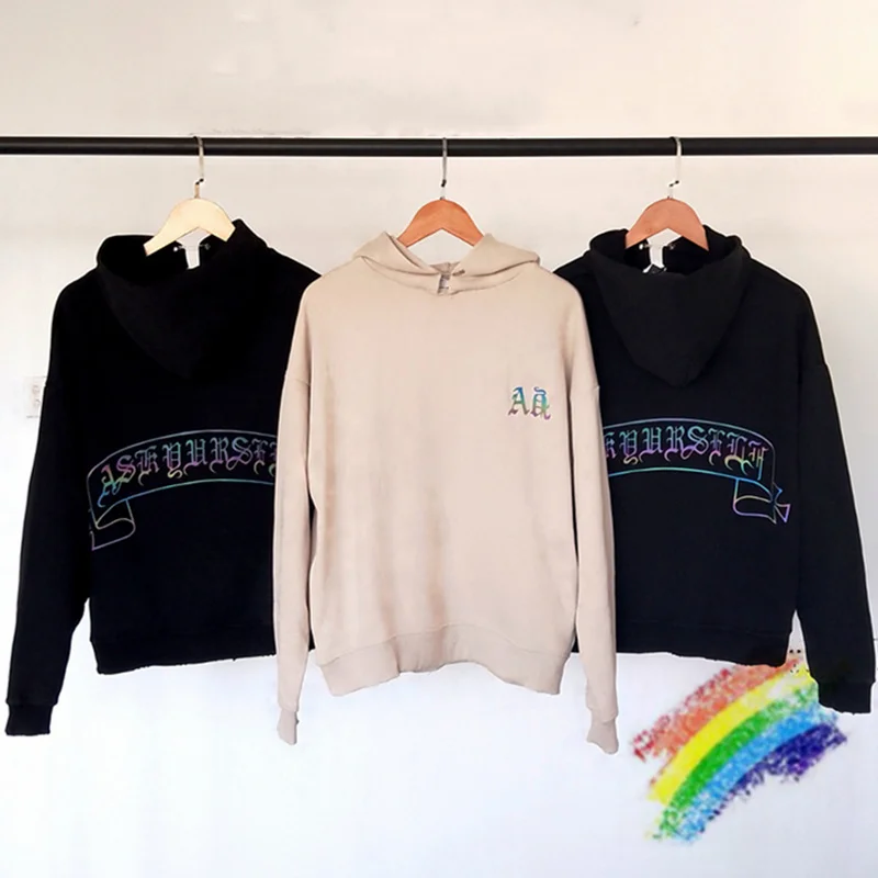 

Wash Heavy Fabric ASKYURSELF Hoodie Men Women 1:1 Best Quality ASK Sanskrit Reflective Pullover Oversized Sweatshirts