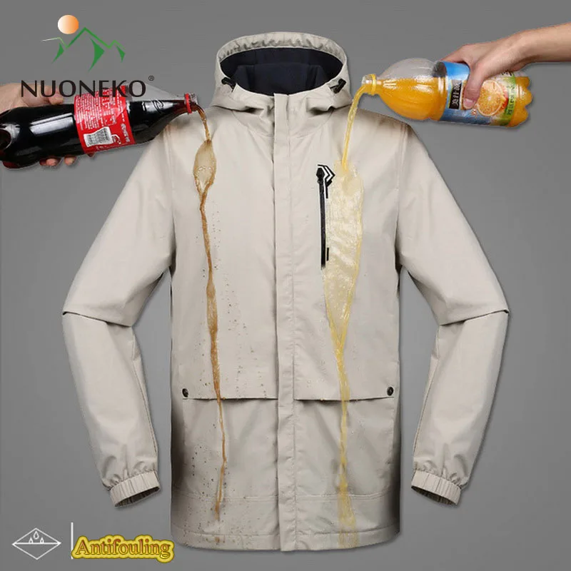 

NUONEKO Outdoor Softshell Hiking Jackets Men Spring Autumn Trekking Camping Hydrophobic Sports Waterproof Windbreaker Coats JN01