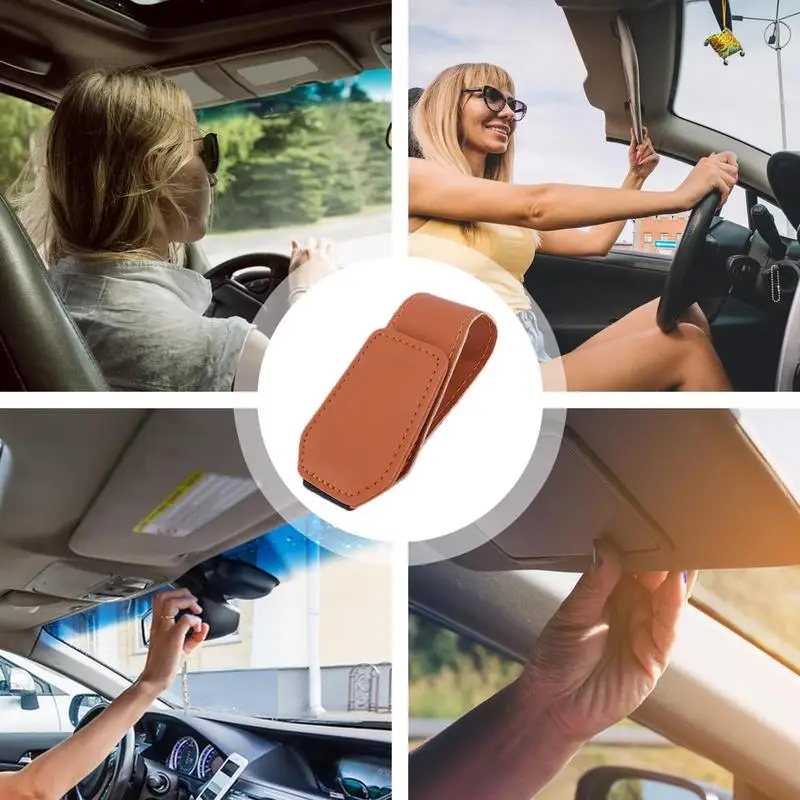 ka na okulary klips do wieszaka samochodowe pudełko okularów przeciwsłonecznych zamknięcie magnetyczne Auto wnętrze organizator karty bilet