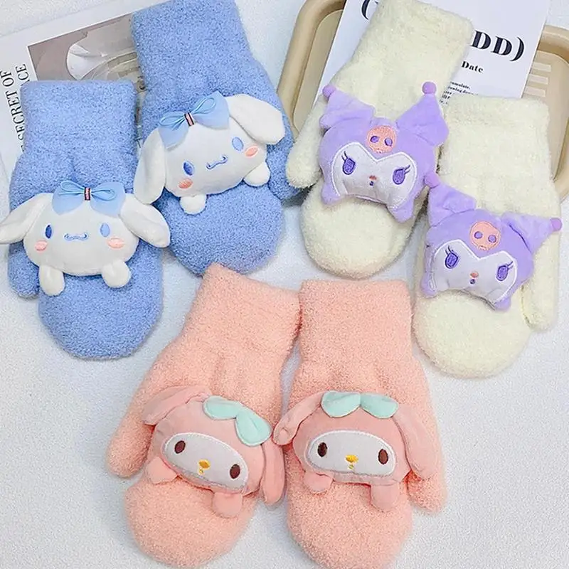 

Winter Heating Gloves For Women Cartoon Thickened Gloves Plush Stuffed Soft Winter Warm Wrap Knitted Gloves Gift For teens Adult