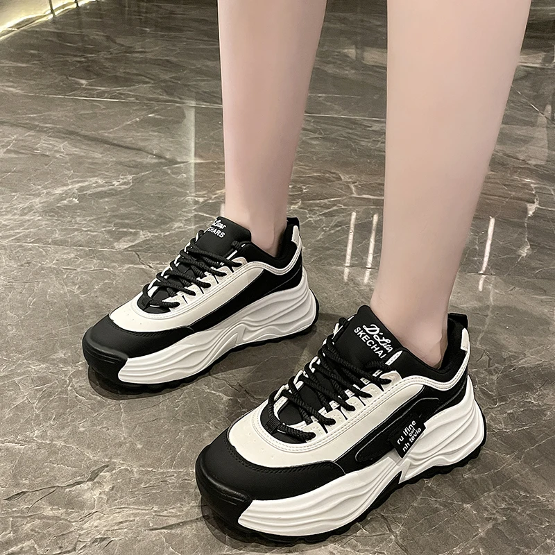 

Женская Спортивная повседневная обувь COZOK, новая Корейская версия, в стиле ретро, универсальная спортивная обувь на толстой подошве, осень 2022