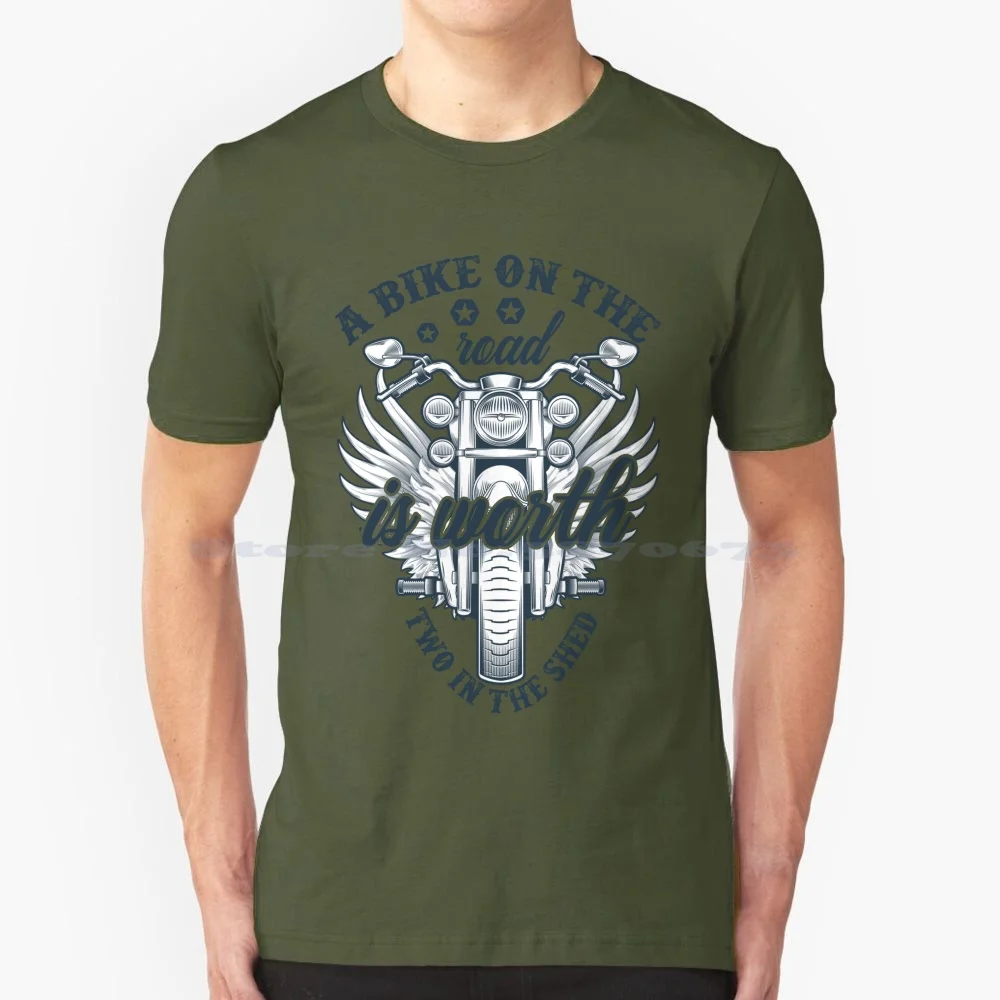 

A Bike On The Road T Shirt 100% Cotton Tee Motorcycle Vintage Motorcycle Motorbike Biker Motorcycle Vintage Old Motorcycle