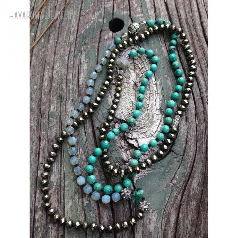 5 шт. длинные многослойные кристаллы в стиле бохо бирюзовый пирит ремесленные