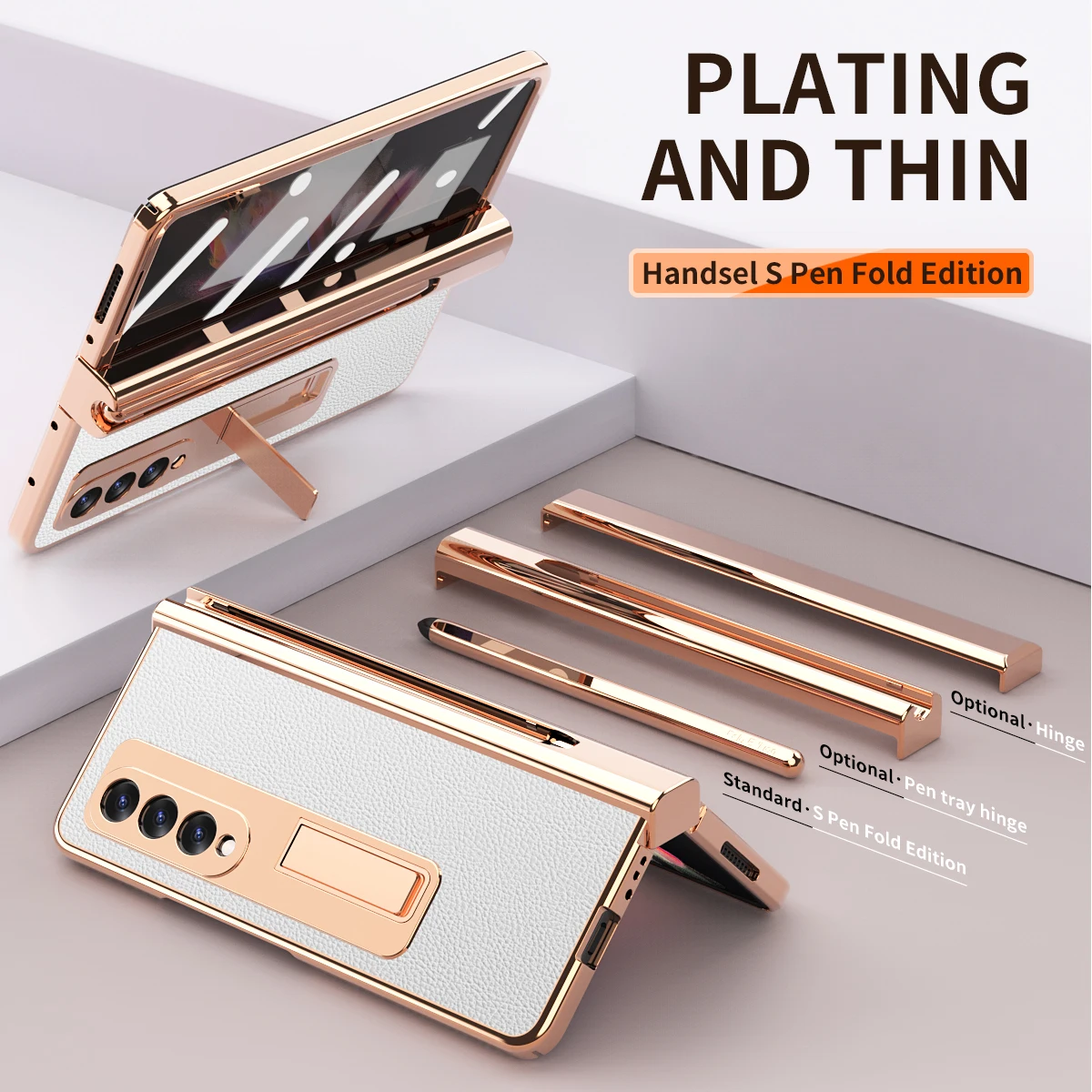 

Кожаный чехол с покрытием для сотового телефона, складной чехол для Samsung Galaxy Z Fold 3 4 Fold4 Fold3 Fold2, складной держатель для ручки, стеклянная пленк...