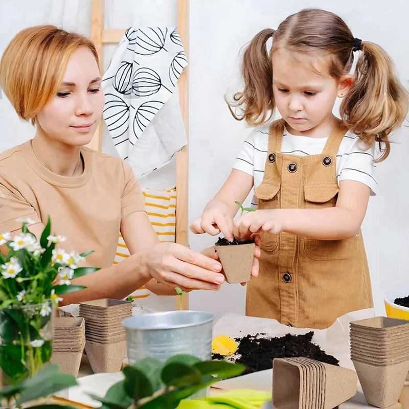 GTBL 120 упаковок квадратных торфных горшков для рассады стартовых семян с