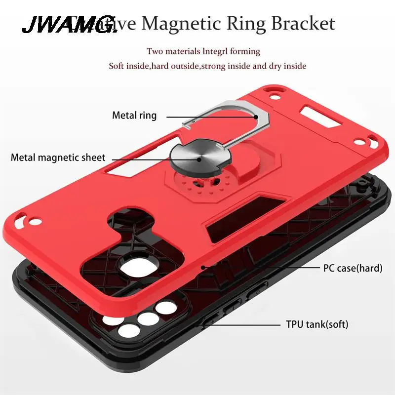 for infinix hot 10 play armored anti drop car magnetic bracket ring protective phone case hot 10 play tpupc material phone case free global shipping