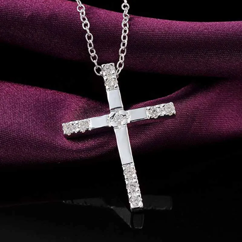 

Necklace For Women Cross Female Necklaces 925 Stamp Korean Fashion Luxury Quality Fine Jewelry 2022 Trend Free Shipping