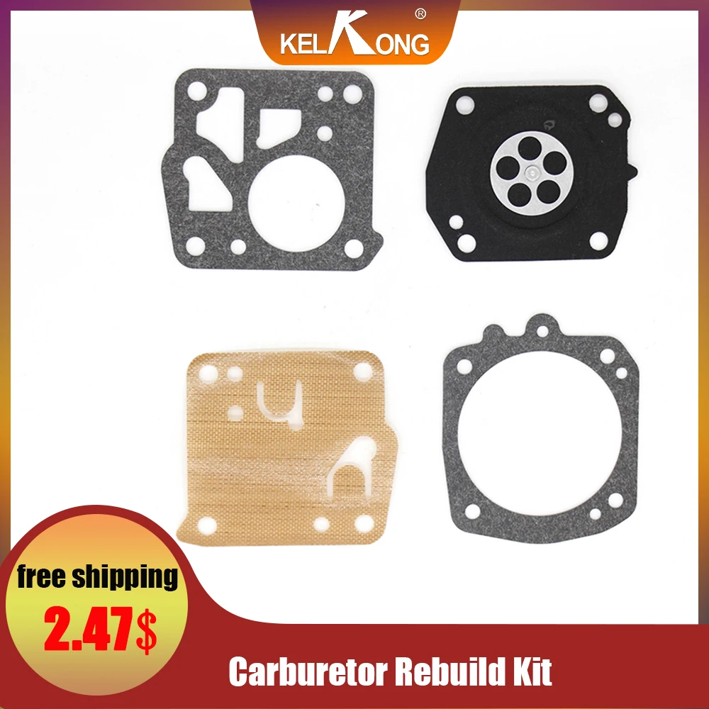 

KELKONG Carburetor Diaphragm Rebuild Repair Kit For Husqvarna 61 66 266 268 272 281 288 Chainsaw Carb Tillotson RK-23HS