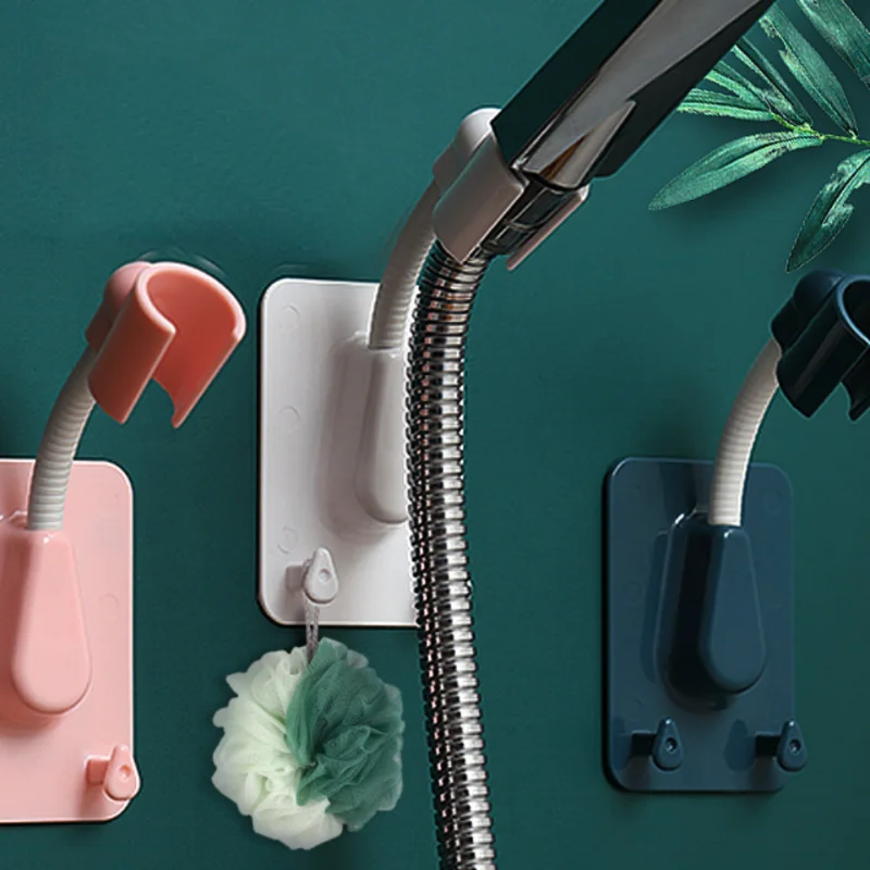 

Non-punching Adhesive Adjustable Direction Shower Holder Comes with 2 Hooks for Easy Hanging Clothes Children's Shower Base