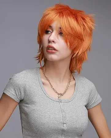 short orange wig