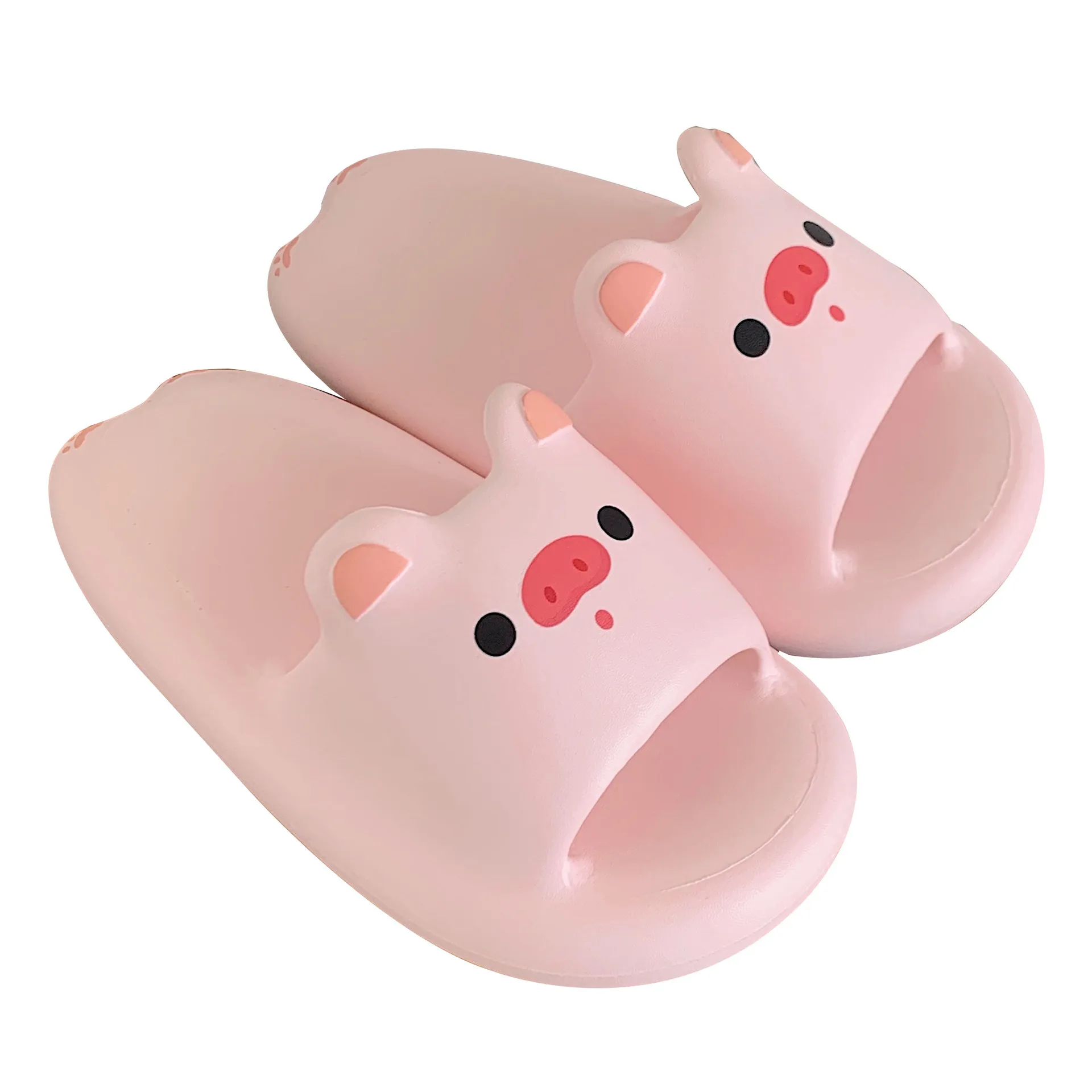 Summer Slipper for Women 2023 New Outdoor Breathable Kawaii Female Home Sandals Womens Cute Cartoon Pig Flip Flops Slipper