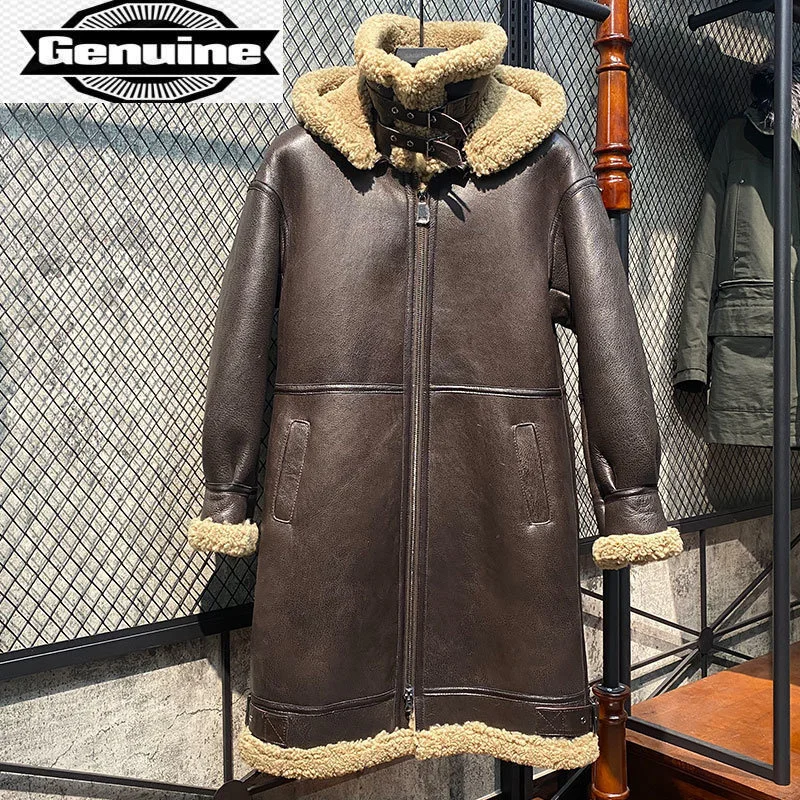 

Winter Jacket Real Leather Men's Jacket Men Sheepskin Natural Fur Coat Man Long Clothes Thick Warm Shearling Jackets Chaquetas