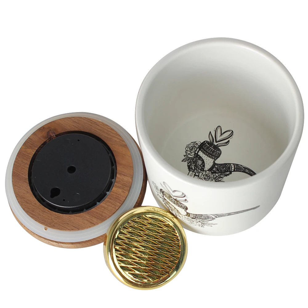 MUXAING керамический сигары Humidor табак с гигрометром увлажнитель воздуха