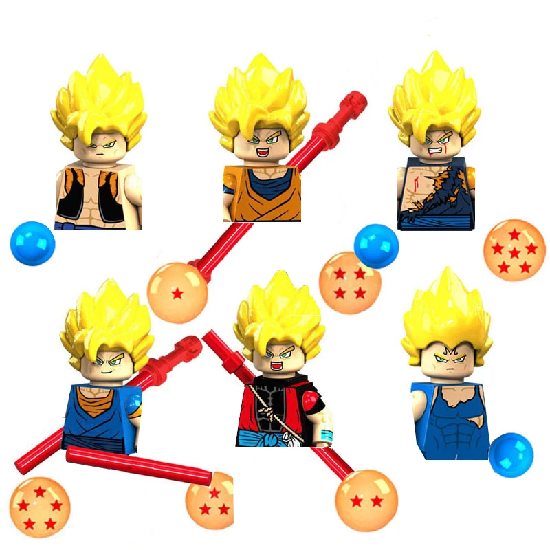 Игрушечные строительные блоки 4/6/8 шт./набор Драконий жемчуг аниме Гоку Вегета